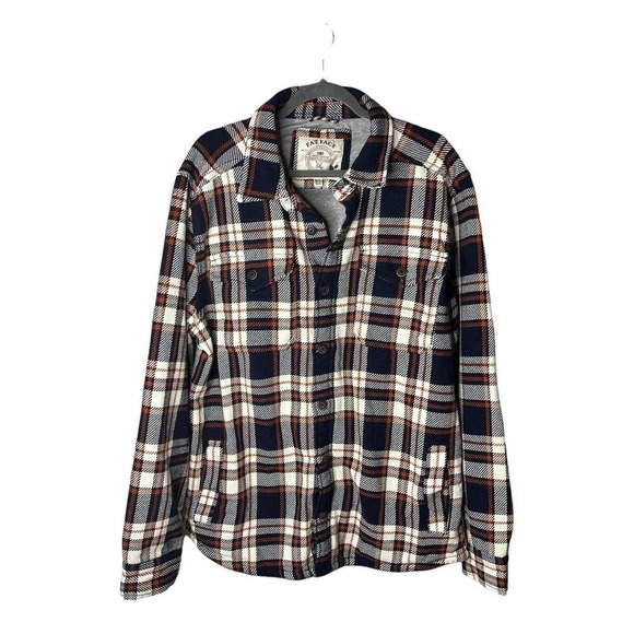Fat Face Men’s Size XXL Tall Ryton Overshirt Shacket Heavy Outdoor Navy Plaid - Picture 2 of 11